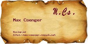 Max Csenger névjegykártya